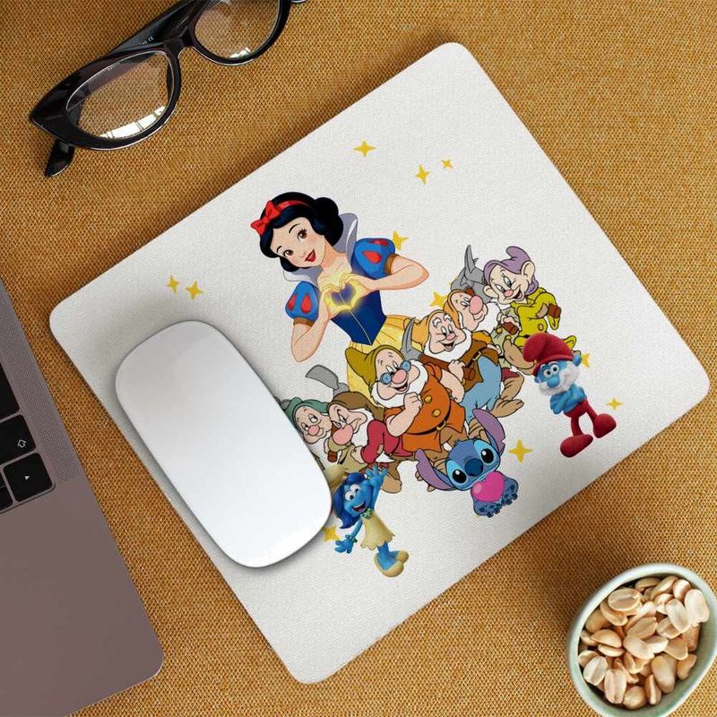 PC, gaming si accesorii - Periferice PC - Mousepad - Mousepad Alba ca Zapada cei 7 pitici, 21x19cm - Infinity.ro