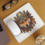 PC, gaming si accesorii - Periferice PC - Mousepad - Mousepad Lup Mistic Native American, 21x19cm - Infinity.ro