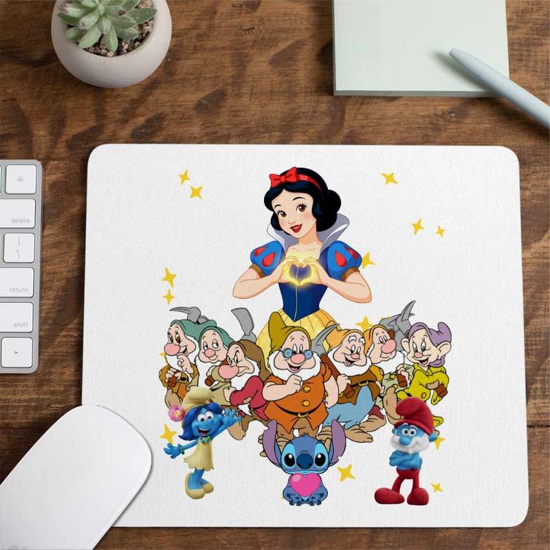PC, gaming si accesorii - Periferice PC - Mousepad - Mousepad Alba ca Zapada cei 7 pitici, 21x19cm - Infinity.ro