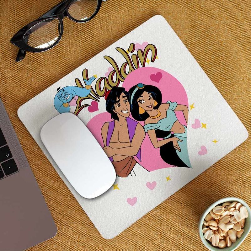 PC, gaming si accesorii - Periferice PC - Mousepad - Mousepad Aladdin Jasmine Valentines Day Love Dragobete Cuplu, 21x19cm - Infinity.ro