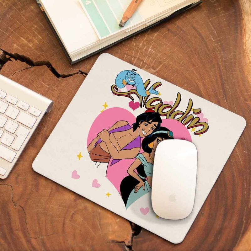 PC, gaming si accesorii - Periferice PC - Mousepad - Mousepad Aladdin Jasmine Valentines Day Love Dragobete Cuplu, 21x19cm - Infinity.ro