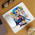 PC, gaming si accesorii - Periferice PC - Mousepad - Mousepad Jinx Six Seven Arcane Runeterra, 21x19cm - Infinity.ro