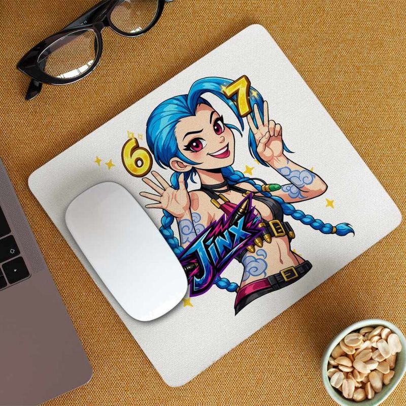 PC, gaming si accesorii - Periferice PC - Mousepad - Mousepad Jinx Six Seven Arcane Runeterra, 21x19cm - Infinity.ro