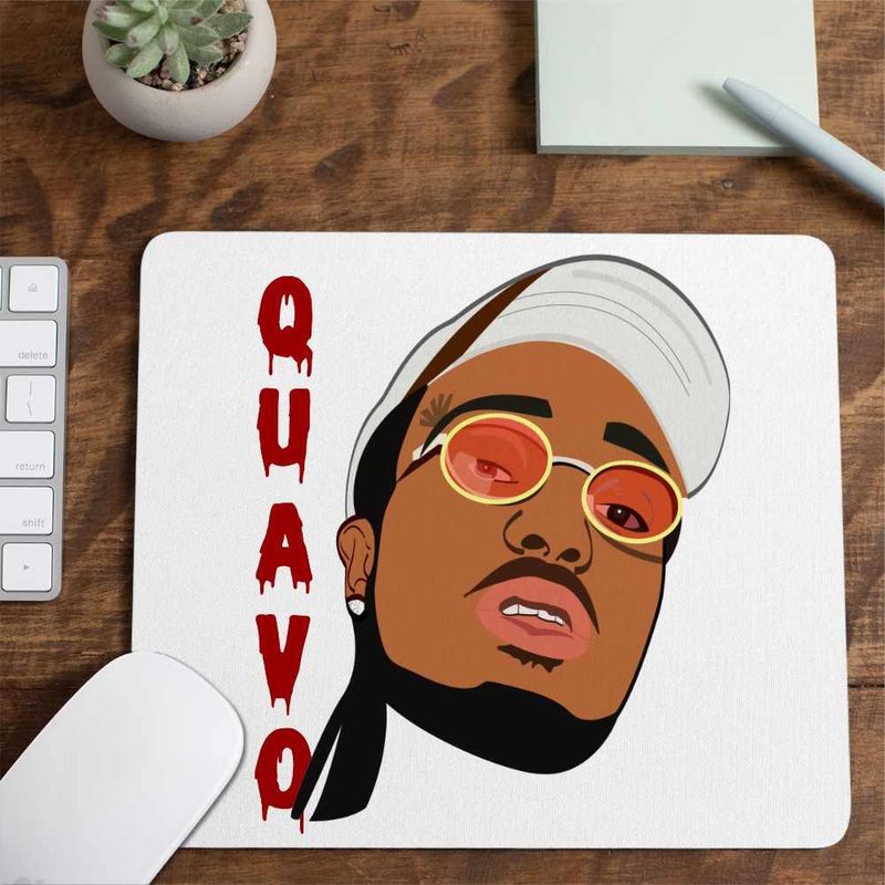 PC, gaming si accesorii - Periferice PC - Mousepad - Mousepad Quavo Stain Trap Hip Hop, 21x19cm - Infinity.ro