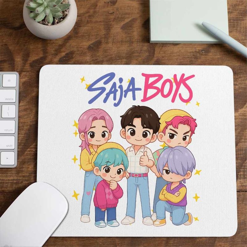 PC, gaming si accesorii - Periferice PC - Mousepad - Mousepad Huntrix Saja Boys Kpop Demon Hunters CoolTrend, 21x19cm - Infinity.ro