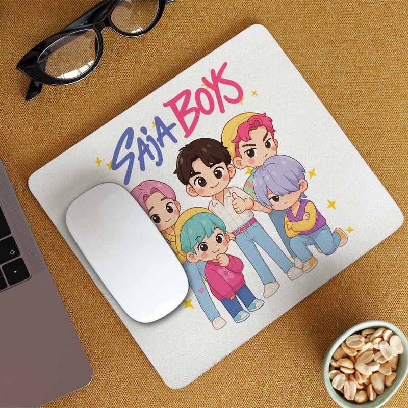 PC, gaming si accesorii - Periferice PC - Mousepad - Mousepad Huntrix Saja Boys Kpop Demon Hunters CoolTrend, 21x19cm - Infinity.ro