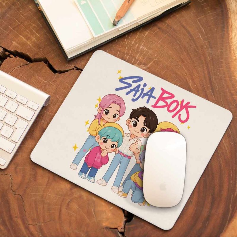 PC, gaming si accesorii - Periferice PC - Mousepad - Mousepad Huntrix Saja Boys Kpop Demon Hunters CoolTrend, 21x19cm - Infinity.ro
