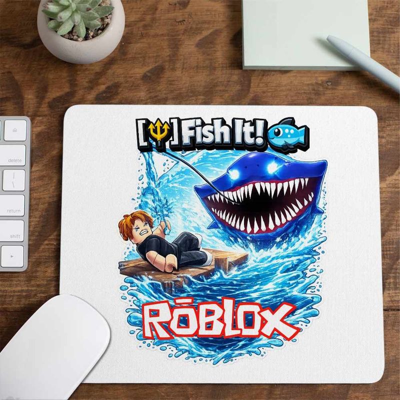 PC, gaming si accesorii - Periferice PC - Mousepad - Mousepad Roblox Fish it Pescar Huggy Wuggy, 21x19cm - Infinity.ro