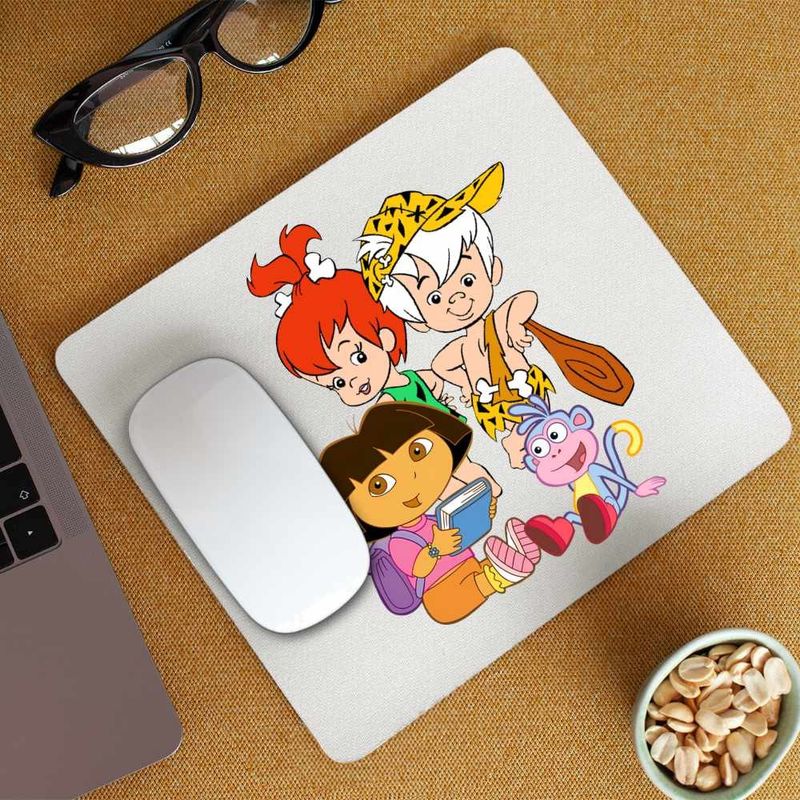 PC, gaming si accesorii - Periferice PC - Mousepad - Mousepad Dora the Explorer Familia Flintstone Bam Bam Bebelusi, CoolTrend, 21x19cm - Infinity.ro