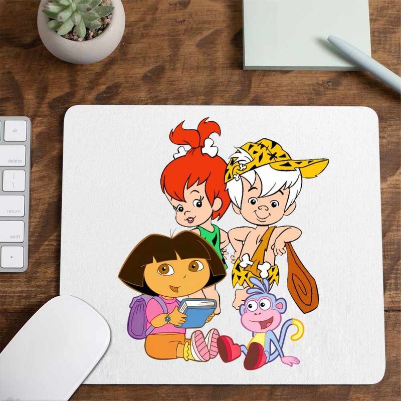 PC, gaming si accesorii - Periferice PC - Mousepad - Mousepad Dora the Explorer Familia Flintstone Bam Bam Bebelusi, CoolTrend, 21x19cm - Infinity.ro