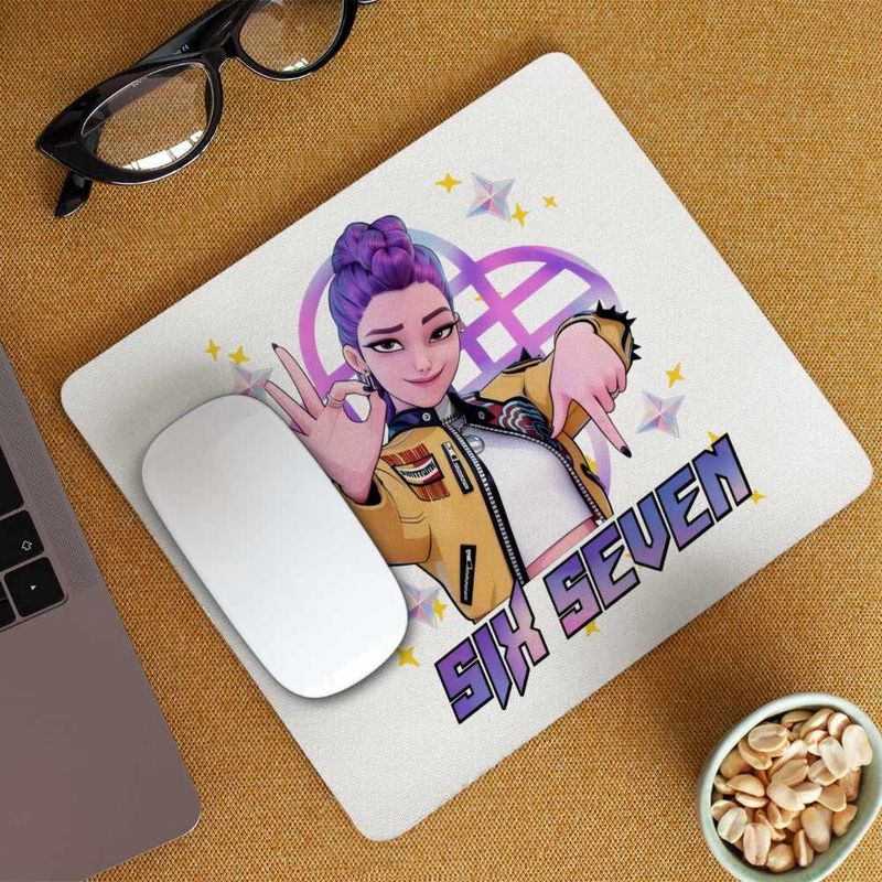 PC, gaming si accesorii - Periferice PC - Mousepad - Mousepad Six Seven Huntrix Rumi 67 Demon Hunters CoolTrend, 21x19cm - Infinity.ro