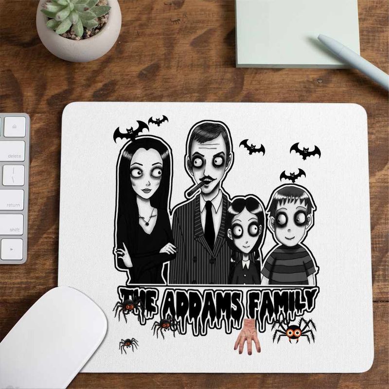 PC, gaming si accesorii - Periferice PC - Mousepad - Mousepad Familia Addams Mormantul Vesel Horror Halloween Morticia CoolTrend, 21x19cm - Infinity.ro