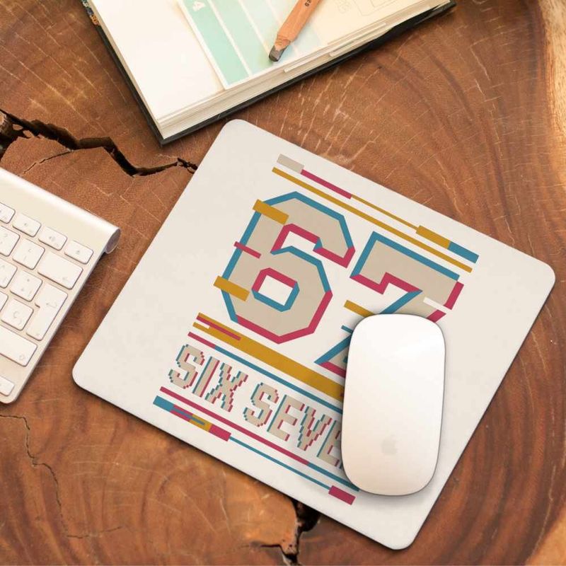 PC, gaming si accesorii - Periferice PC - Mousepad - Mousepad Six Seven Effect Glitch 67 CoolTrend, 21x19cm - Infinity.ro