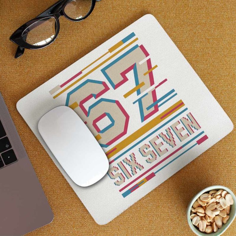 PC, gaming si accesorii - Periferice PC - Mousepad - Mousepad Six Seven Effect Glitch 67 CoolTrend, 21x19cm - Infinity.ro
