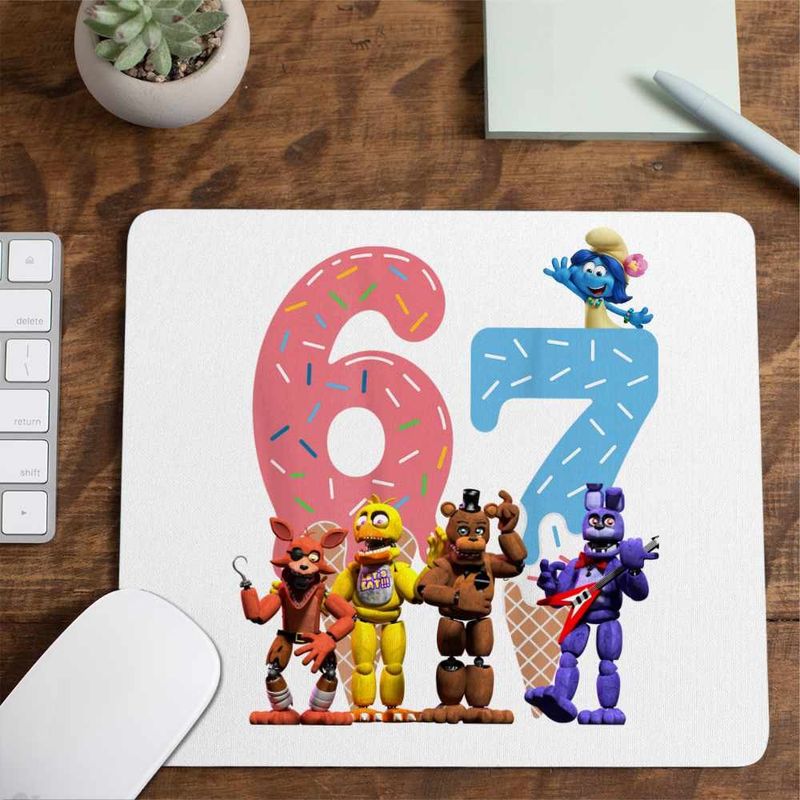 PC, gaming si accesorii - Periferice PC - Mousepad - Mousepad Fnaf Six Seven Ice Cream Party Five Nights at Freddy Horror Halloween CoolTrend, 21x19cm - Infinity.ro