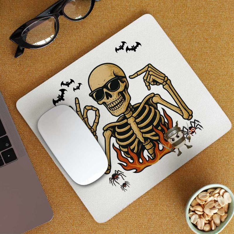 PC, gaming si accesorii - Periferice PC - Mousepad - Mousepad Six Seven Schelet Horror 67 Halloween CoolTrend, 21x19cm - Infinity.ro