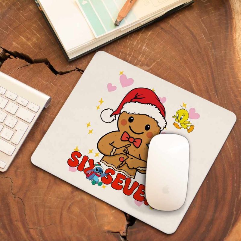 PC, gaming si accesorii - Periferice PC - Mousepad - Mousepad Six Seven Omul de Turta Dulce Craciun CoolTrend, 21x19cm - Infinity.ro