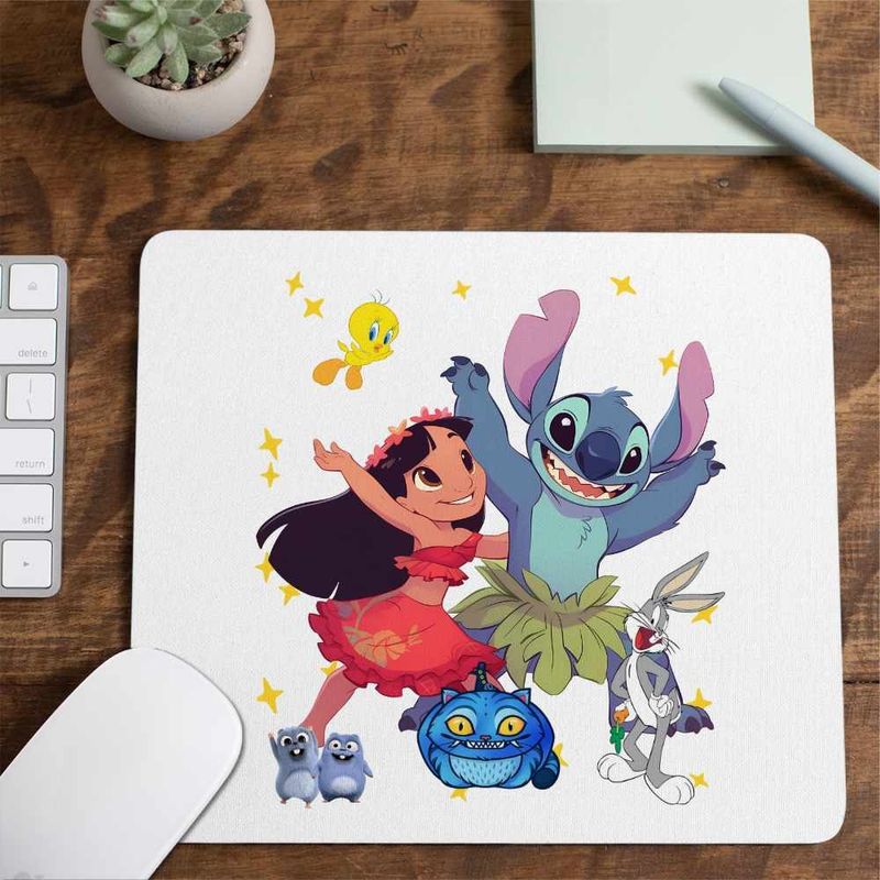 PC, gaming si accesorii - Periferice PC - Mousepad - Mousepad Lilo Stitch Dans Hawaii CoolTrend, 21x19cm - Infinity.ro