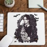 PC, gaming si accesorii - Periferice PC - Mousepad - Mousepad Familia Addams Wednesday Craniu Cutit Shakespeare Horror CoolTrend, 21x19cm - Infinity.ro