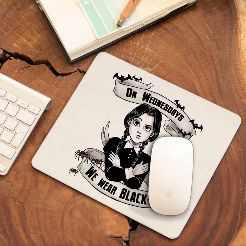 PC, gaming si accesorii - Periferice PC - Mousepad - Mousepad Familia Addams Wednesday Miercuri Wear Black Horror Halloween CoolTrend, 21x19cm - Infinity.ro