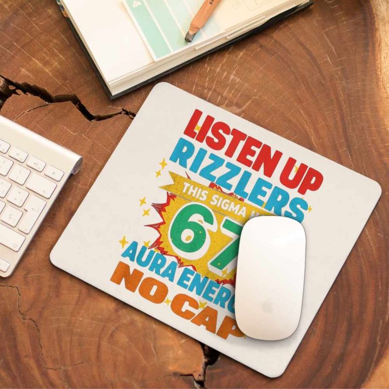 PC, gaming si accesorii - Periferice PC - Mousepad - Mousepad Six Seven Listen Up Rizzlers 67 CoolTrend, 21x19cm - Infinity.ro