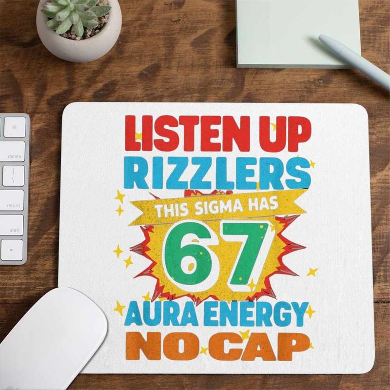 PC, gaming si accesorii - Periferice PC - Mousepad - Mousepad Six Seven Listen Up Rizzlers 67 CoolTrend, 21x19cm - Infinity.ro