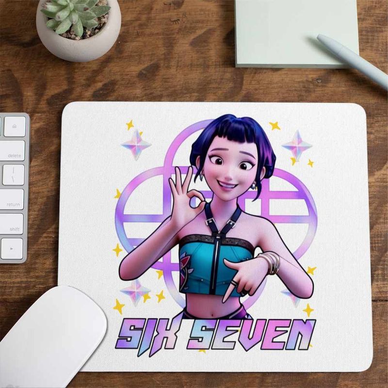 PC, gaming si accesorii - Periferice PC - Mousepad - Mousepad Six Seven Huntrix Zoey 67 Demon Hunters Kpop CoolTrend, 21x19cm - Infinity.ro