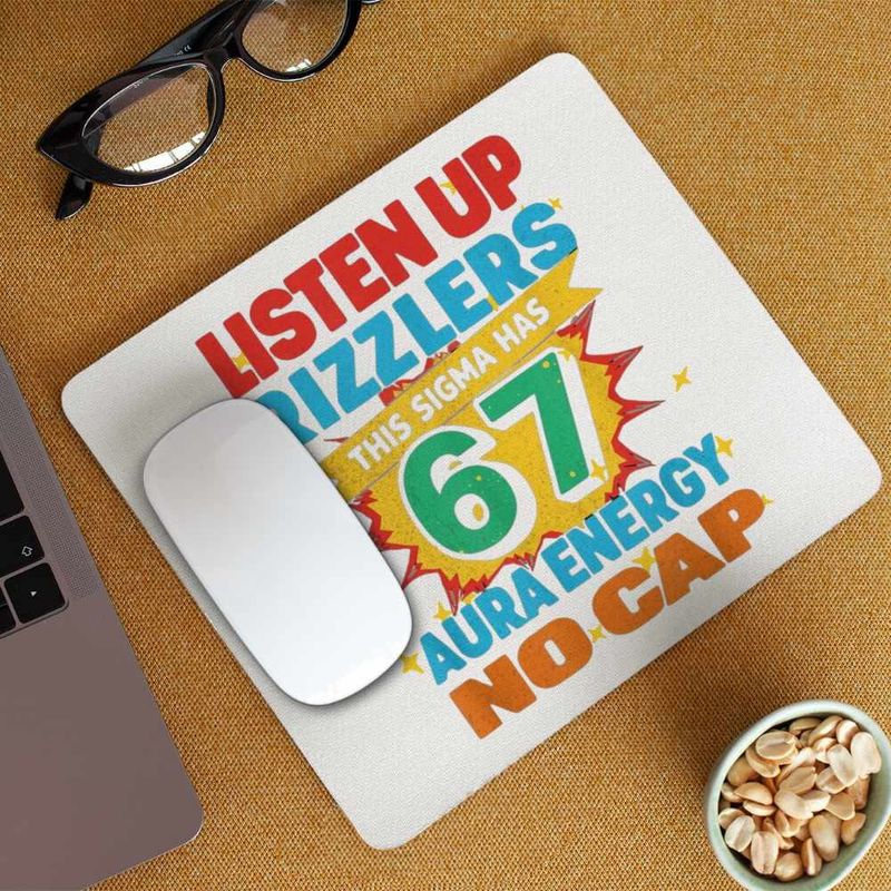 PC, gaming si accesorii - Periferice PC - Mousepad - Mousepad Six Seven Listen Up Rizzlers 67 CoolTrend, 21x19cm - Infinity.ro