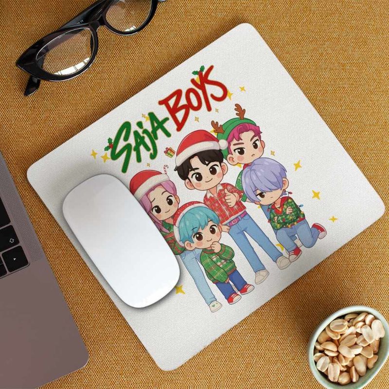 PC, gaming si accesorii - Periferice PC - Mousepad - Mousepad Huntrix Saja Boys Craciun Kpop CoolTrend, 21x19cm - Infinity.ro