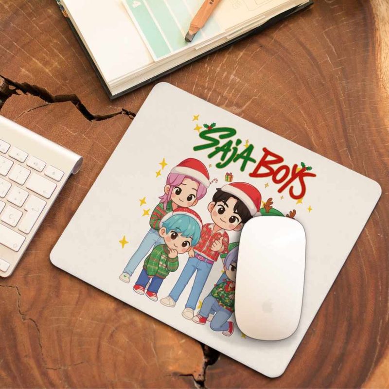 PC, gaming si accesorii - Periferice PC - Mousepad - Mousepad Huntrix Saja Boys Craciun Kpop CoolTrend, 21x19cm - Infinity.ro