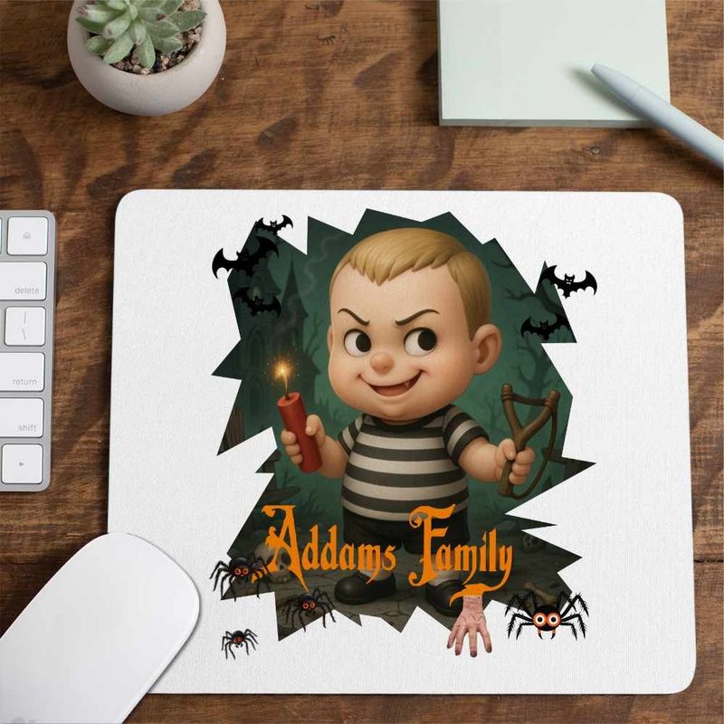 PC, gaming si accesorii - Periferice PC - Mousepad - Mousepad Familia Addams Pugsley Cimitir Dinamita Halloween Horror Cosplay CoolTrend, 21x19cm - Infinity.ro