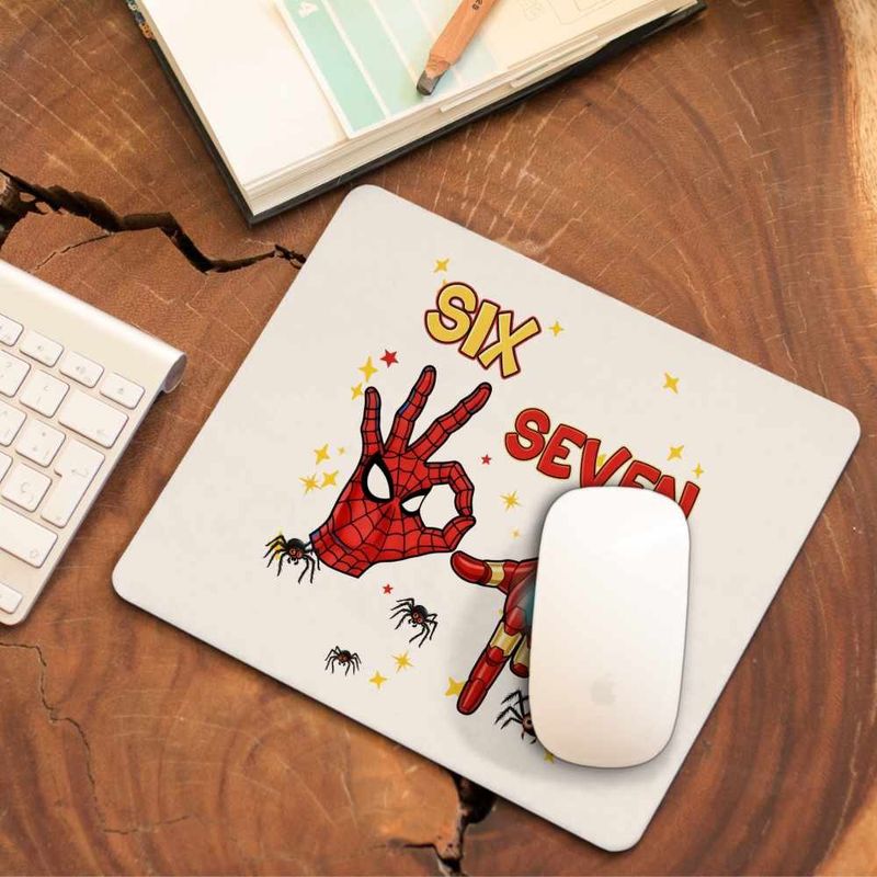 PC, gaming si accesorii - Periferice PC - Mousepad - Mousepad Six Seven Spiderman Ironman 67 Marvel Superhero CoolTrend, 21x19cm - Infinity.ro