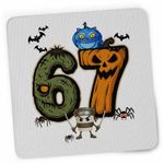 PC, gaming si accesorii - Periferice PC - Mousepad - Mousepad Six Seven Halloween Dovleac 6 7 Horror CoolTrend, 21x19cm - Infinity.ro