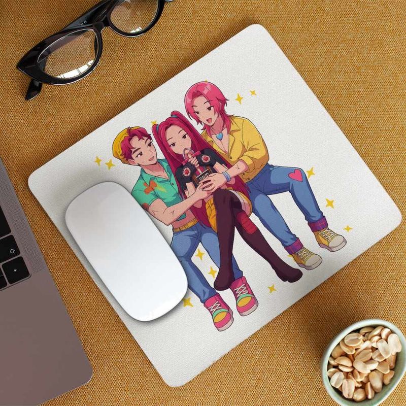PC, gaming si accesorii - Periferice PC - Mousepad - Mousepad Huntrix Saja Boys Drama Kpop CoolTrend, 21x19cm - Infinity.ro