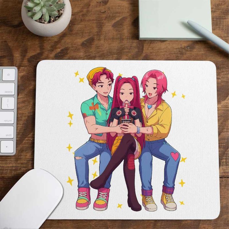 PC, gaming si accesorii - Periferice PC - Mousepad - Mousepad Huntrix Saja Boys Drama Kpop CoolTrend, 21x19cm - Infinity.ro