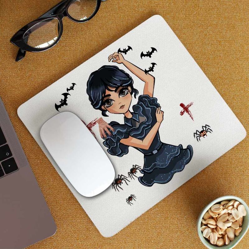 PC, gaming si accesorii - Periferice PC - Mousepad - Mousepad Familia Addams Wednesday Dans Horror Halloween Arte Scoala CoolTrend, 21x19cm - Infinity.ro