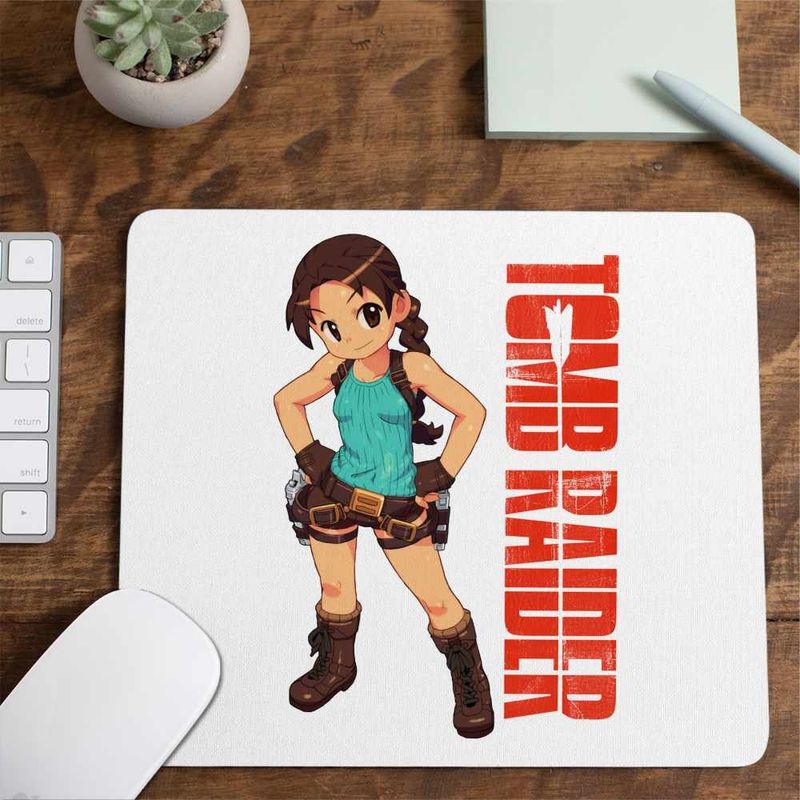PC, gaming si accesorii - Periferice PC - Mousepad - Mousepad Tomb Raider Chibi Fan Art Lara Croft Airsoft CoolTrend, 21x19cm - Infinity.ro