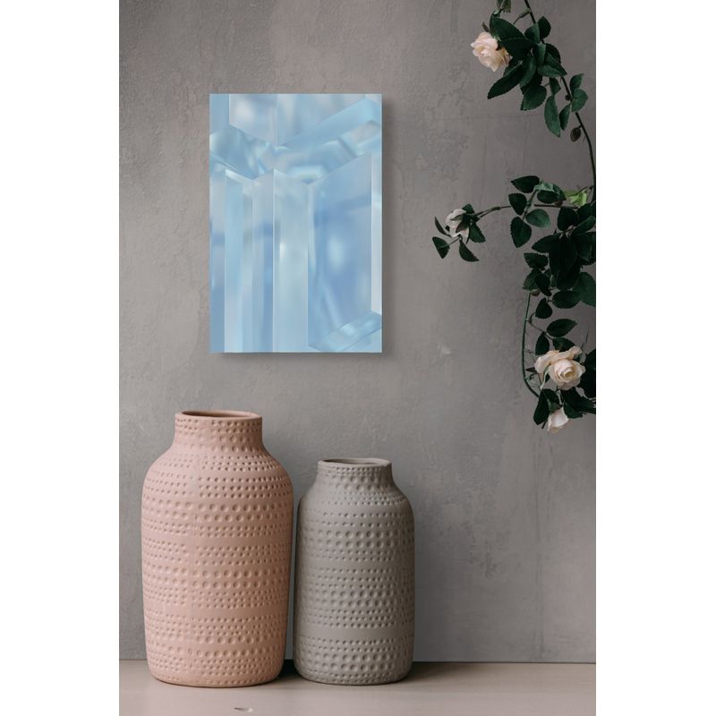 Casa si Gradina - Decoratiuni - Tablouri - Tablou Canvas, "Reflexii geometrice în albastru glaciar", 26 x 39 cm - Infinity.ro