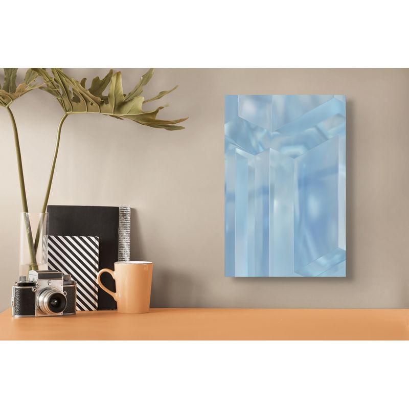 Casa si Gradina - Decoratiuni - Tablouri - Tablou Canvas, "Reflexii geometrice în albastru glaciar", 26 x 39 cm - Infinity.ro