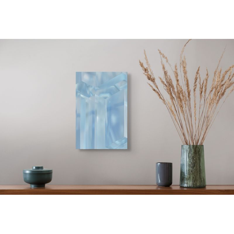 Casa si Gradina - Decoratiuni - Tablouri - Tablou Canvas, "Reflexii geometrice în albastru glaciar", 26 x 39 cm - Infinity.ro