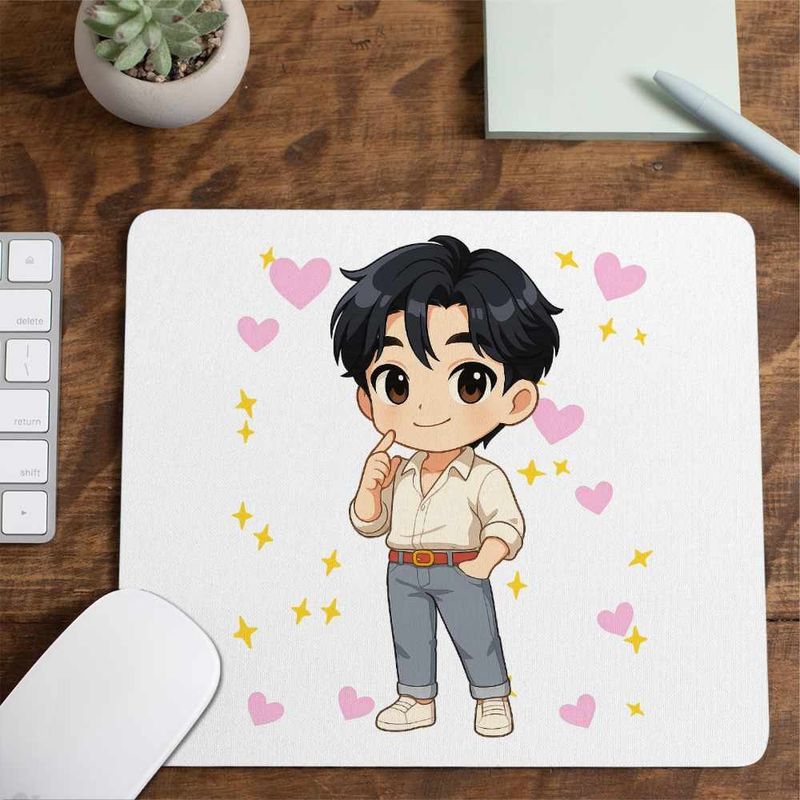 PC, gaming si accesorii - Periferice PC - Mousepad - Mousepad Huntrix Saja Boys Jinu Chibi Kpop CoolTrend, 21x19cm - Infinity.ro