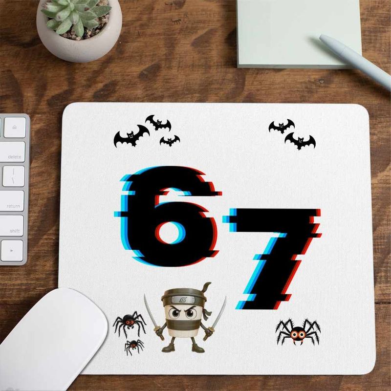 PC, gaming si accesorii - Periferice PC - Mousepad - Mousepad Six Seven Glitch 67 Effect Video CoolTrend, 21x19cm - Infinity.ro