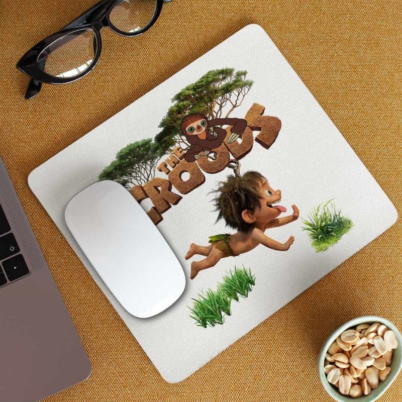 PC, gaming si accesorii - Periferice PC - Mousepad - Mousepad The Croods Bebelus Epoca de Piatra Familia Crood CoolTrend, 21x19cm - Infinity.ro