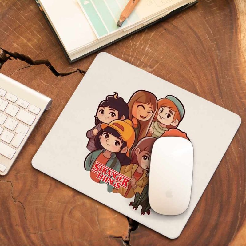 PC, gaming si accesorii - Periferice PC - Mousepad - Mousepad Stranger Things Cartoon Personaje CoolTrend, 21x19cm - Infinity.ro