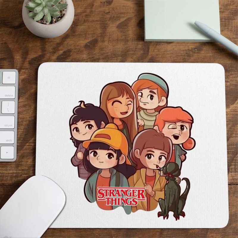 PC, gaming si accesorii - Periferice PC - Mousepad - Mousepad Stranger Things Cartoon Personaje CoolTrend, 21x19cm - Infinity.ro
