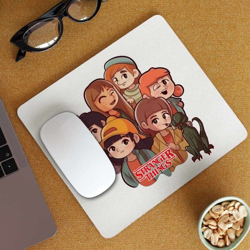PC, gaming si accesorii - Periferice PC - Mousepad - Mousepad Stranger Things Cartoon Personaje CoolTrend, 21x19cm - Infinity.ro
