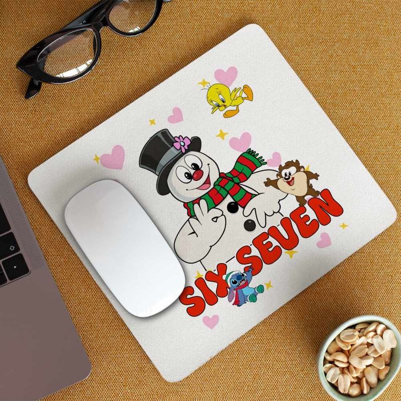 PC, gaming si accesorii - Periferice PC - Mousepad - Mousepad Six Seven Om de Zapada Craciun 67 CoolTrend, 21x19cm - Infinity.ro