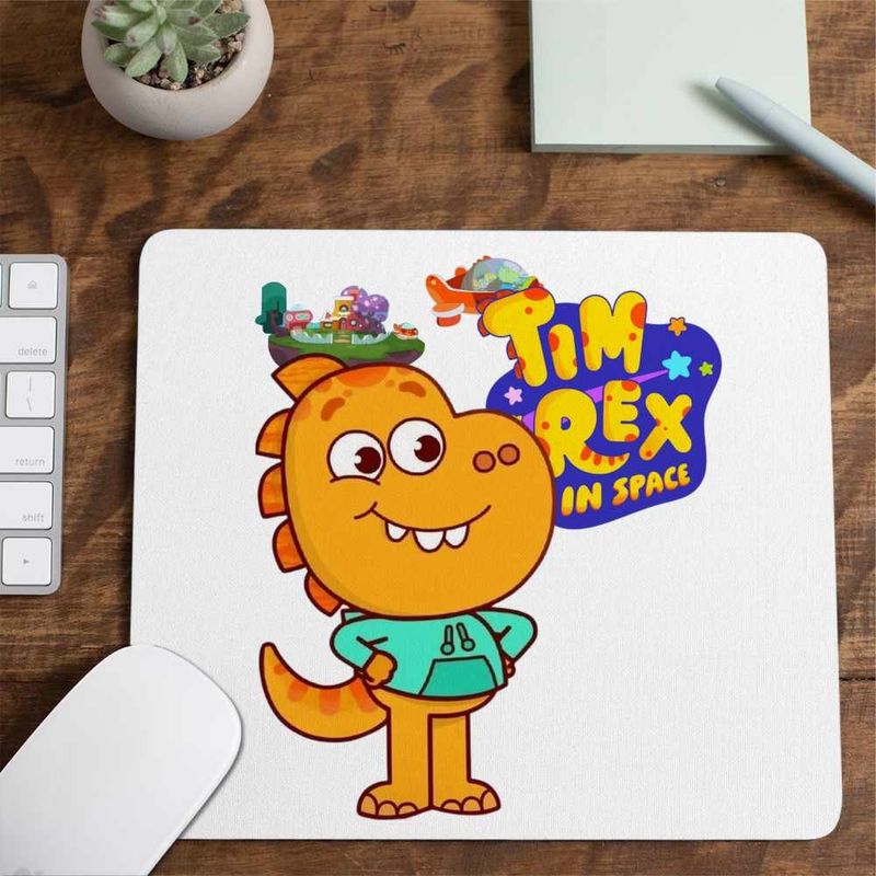 PC, gaming si accesorii - Periferice PC - Mousepad - Mousepad Tim Rex Tommy Spatiu Dinozauri Nasa, CoolTrend, 21x19cm - Infinity.ro