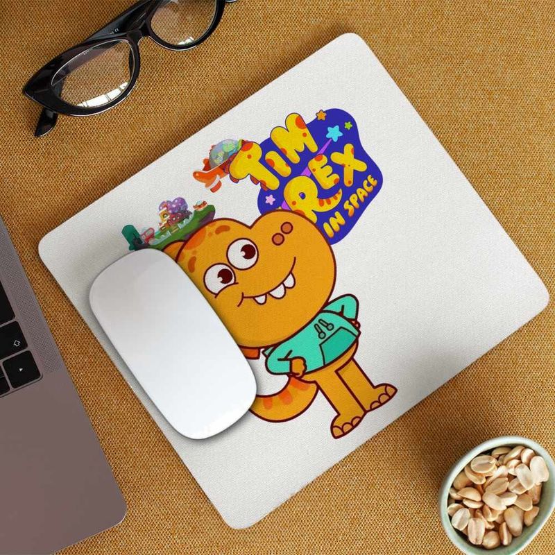 PC, gaming si accesorii - Periferice PC - Mousepad - Mousepad Tim Rex Tommy Spatiu Dinozauri Nasa, CoolTrend, 21x19cm - Infinity.ro