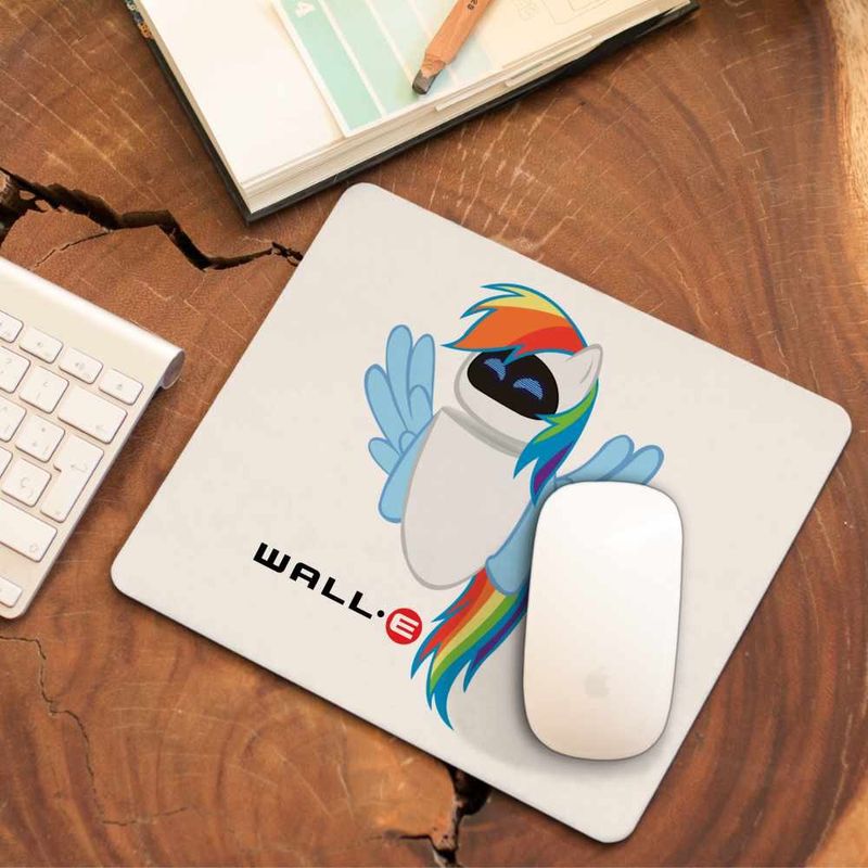 PC, gaming si accesorii - Periferice PC - Mousepad - Mousepad Wall-E Robot Eve Unicorn Curcubeu Viitor CoolTrend, 21x19cm - Infinity.ro